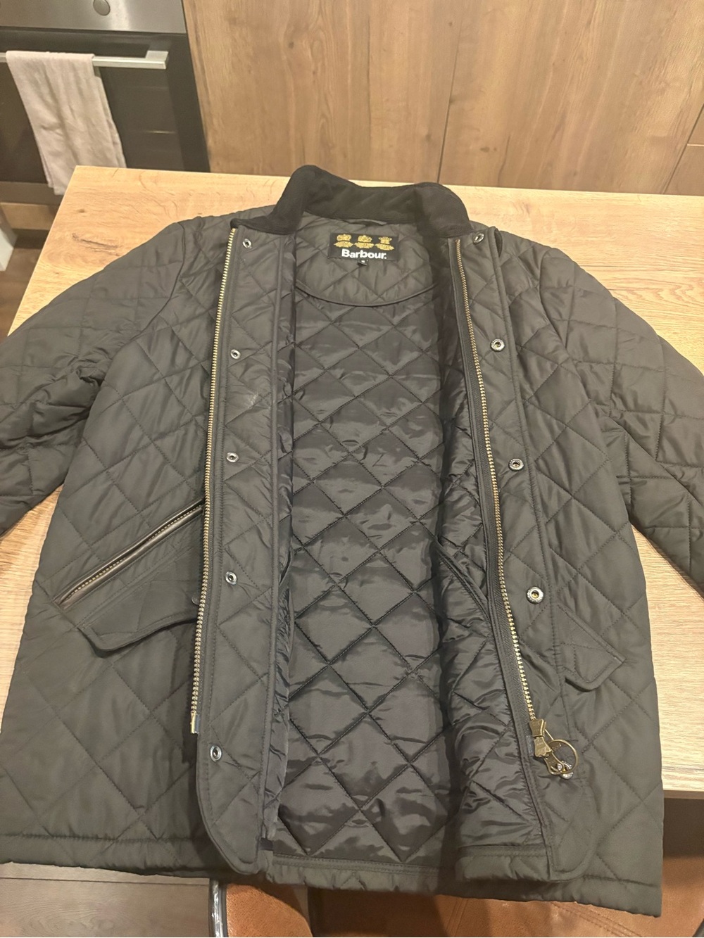 Barbour quilted jacket with corduroy collar